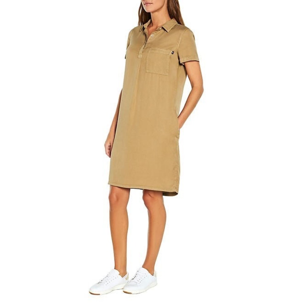 Gap Womens Tencel Shirt Dress Light Brown Tan Short Sleeve Collared XS NWT